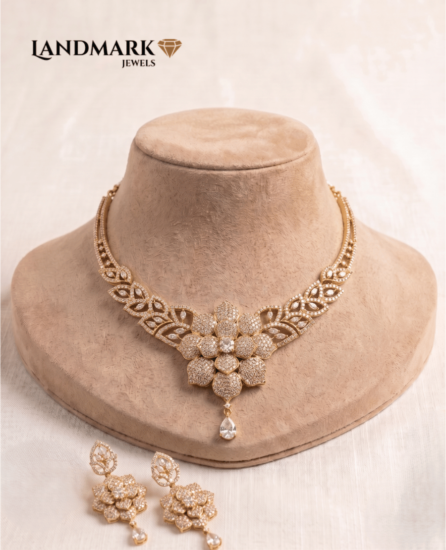 gold-plated-floral-bloom-necklace-set-with-marquise-detailing