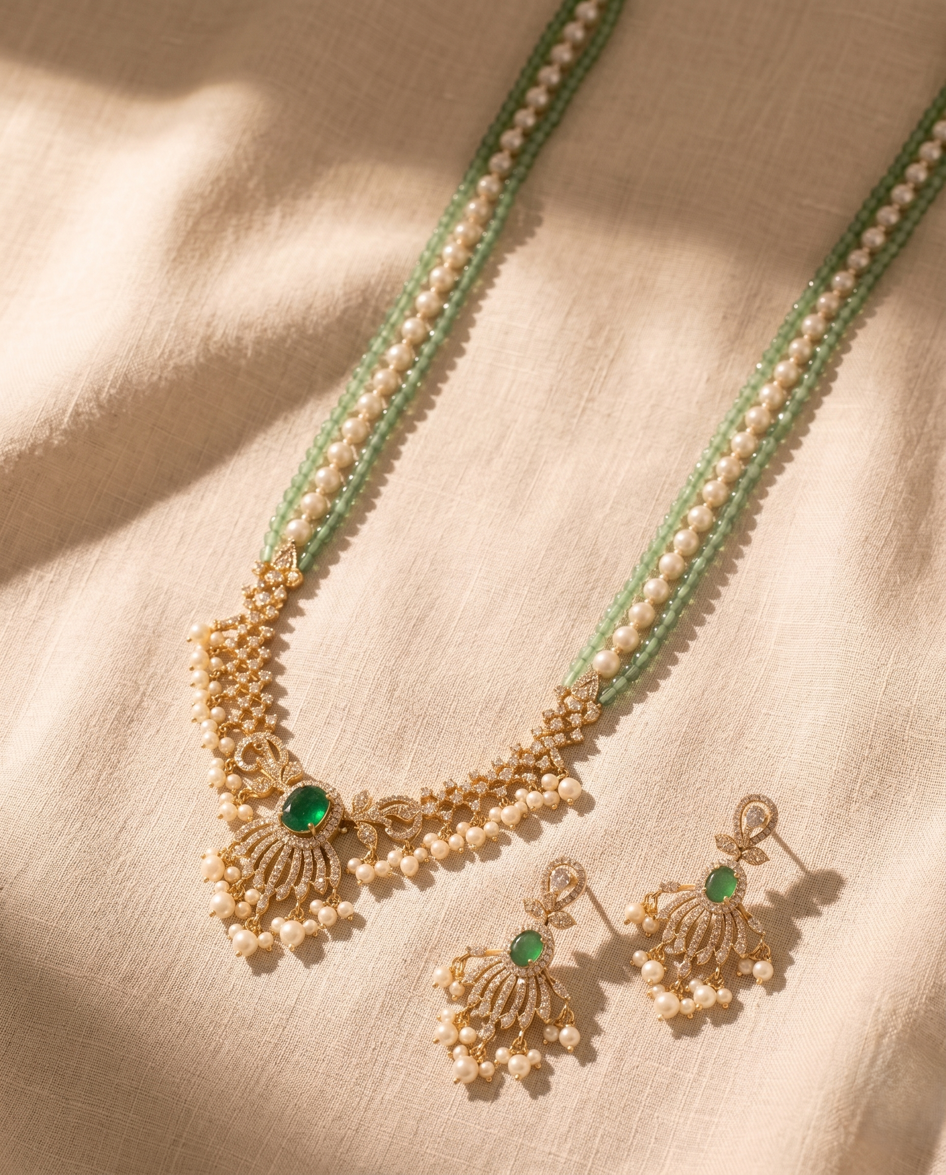 emerald-pearl-grace-necklace-set-gold-plated-handcrafted-jewelry