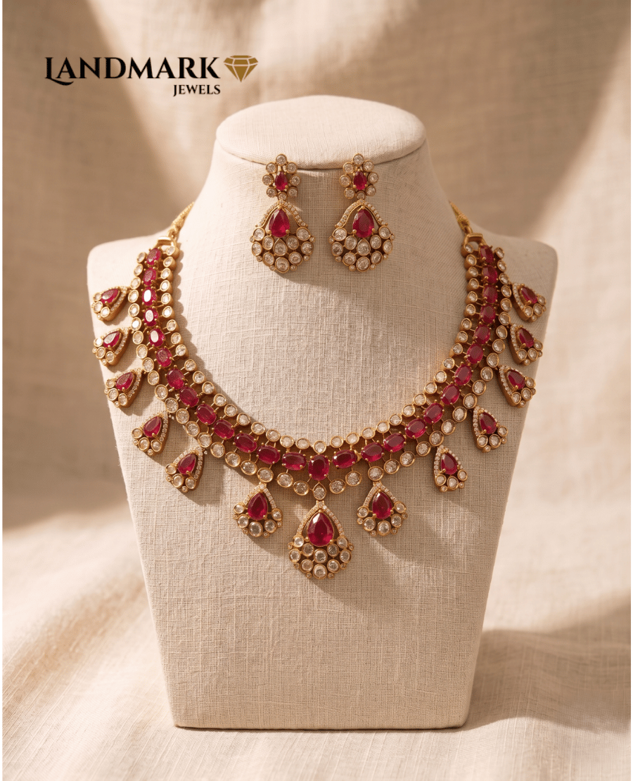 royal-crimson-ruby-polki-style-statement-necklace-set