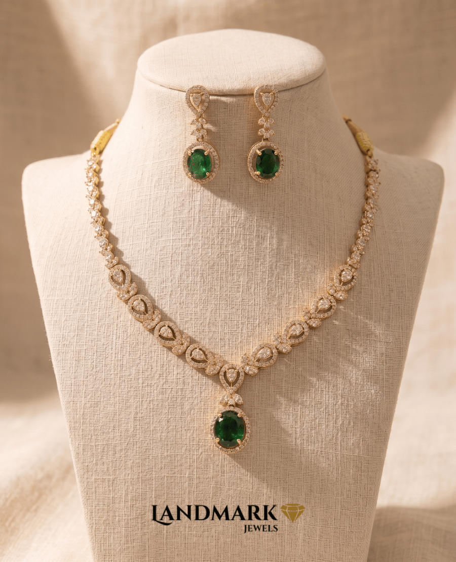 emerald-green-oval-drop-jewelry-set-necklace-earrings