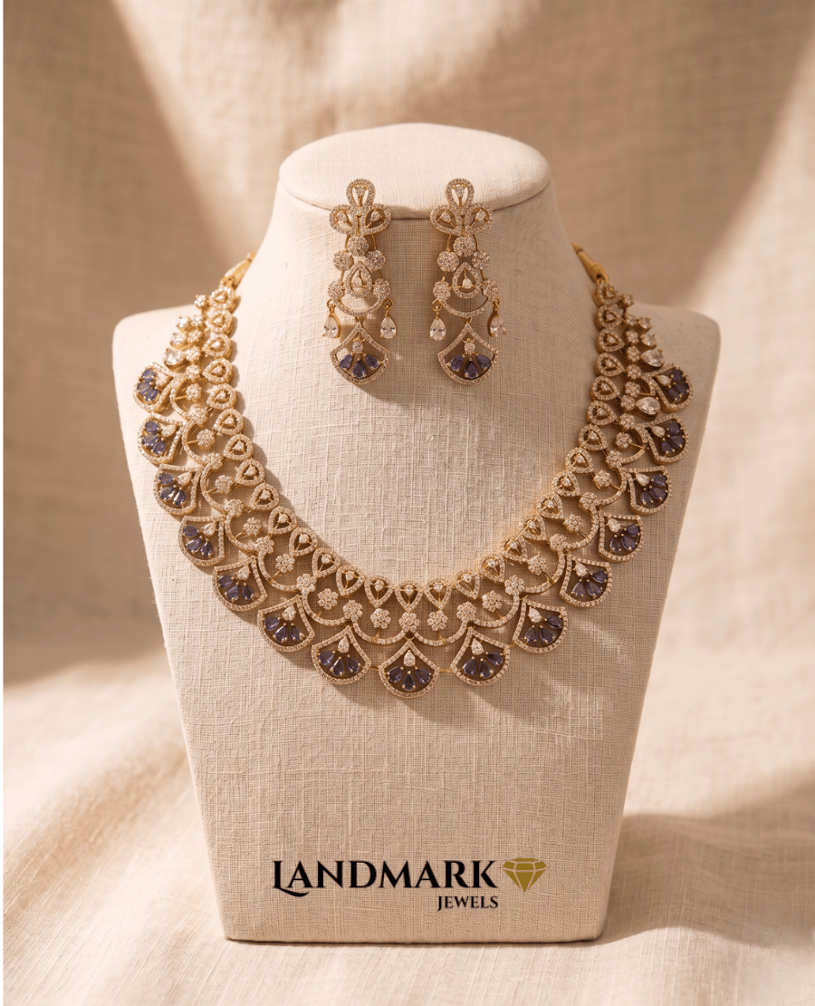 sapphire-blue-american-diamond-scalloped-necklace-set