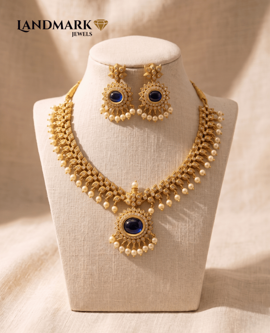 royal-blue-kemp-stone-pearl-antique-gold-necklace-set