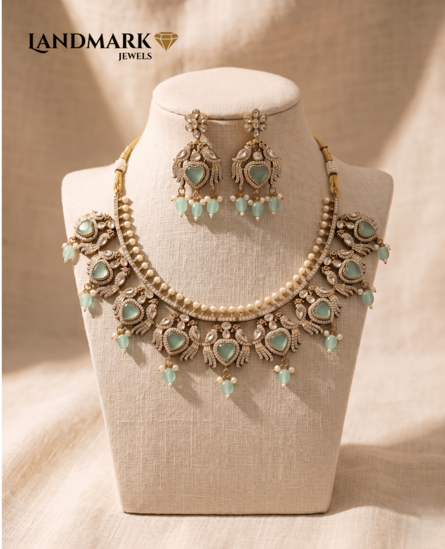 sea-green-heart-kundan-necklace-set