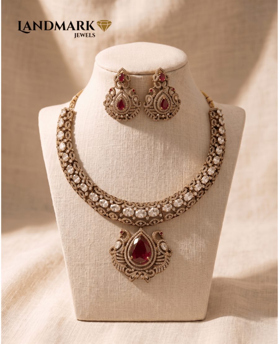 royal-antique-gold-plated-peacock-choker-set-with-ruby-stones-and-white-zircons