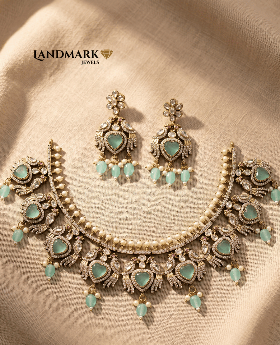 landmark-jewels-sea-green-heart-shaped-kundan-necklace-and-earring-set-with-pearl-drops