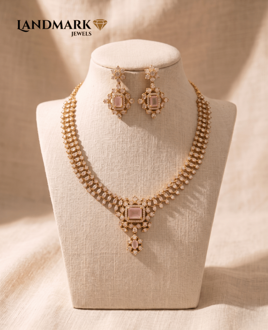 blush-radiance-pink-stone-cz-studded-gold-plated-necklace-set