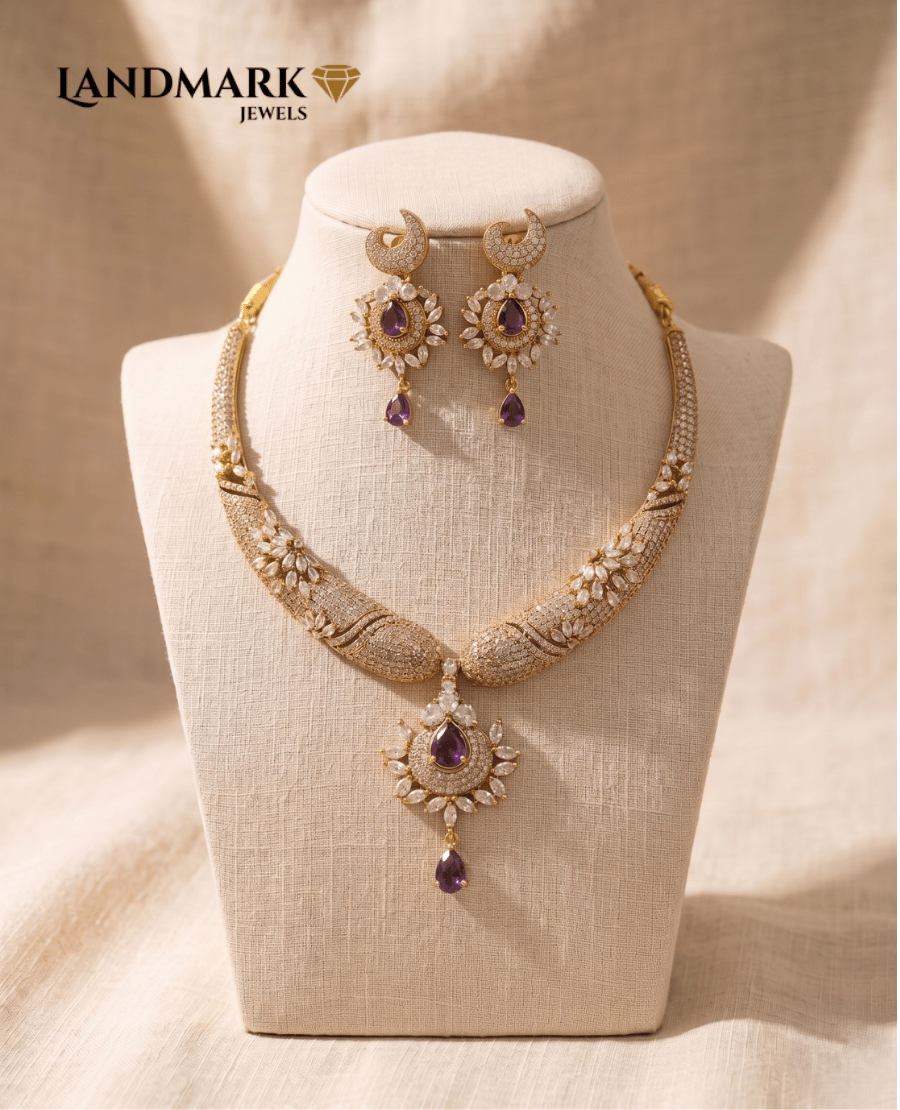 imperial-amethyst-cz-floral-choker-set